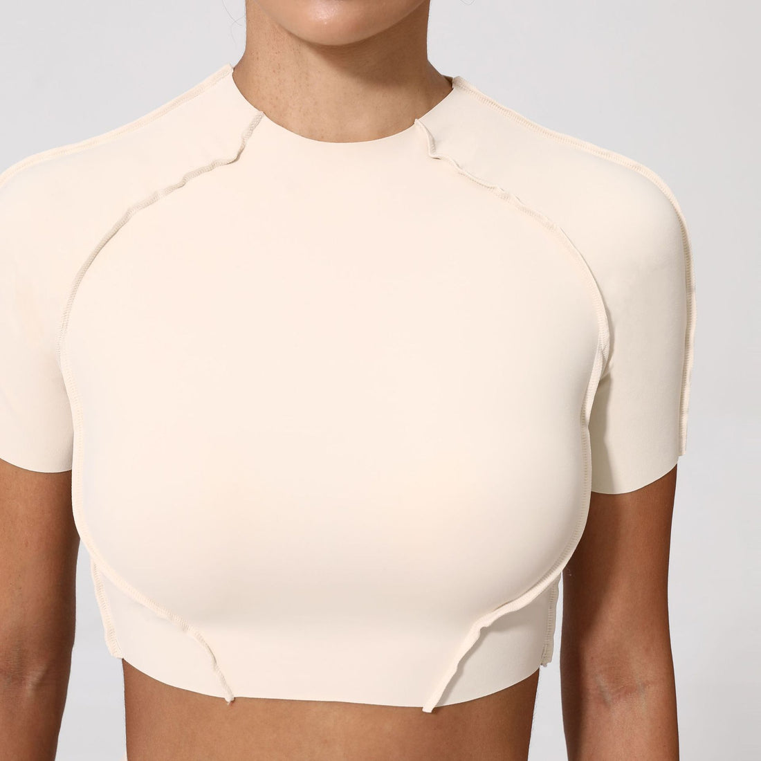 Womens Yoga Short Sleeve Top Without Chest Pad