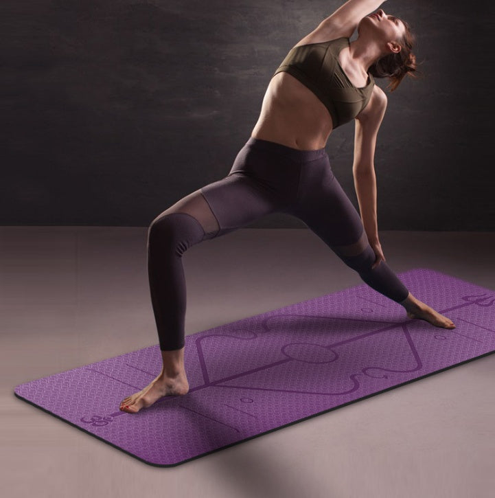 TPE 6mm Non-Slip Yoga Mat With Alignment Lines