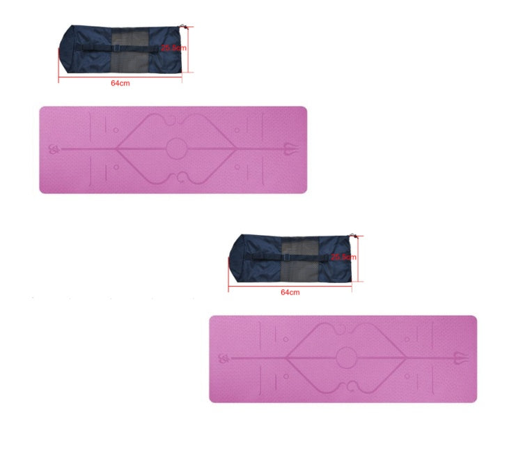 TPE 6mm Non-Slip Yoga Mat With Alignment Lines