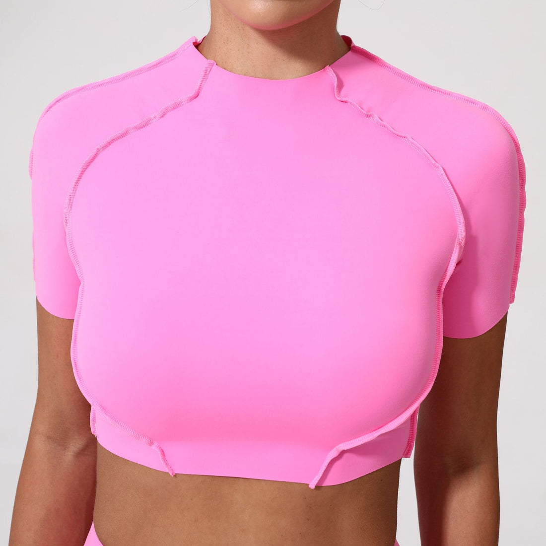 Womens Yoga Short Sleeve Top Without Chest Pad