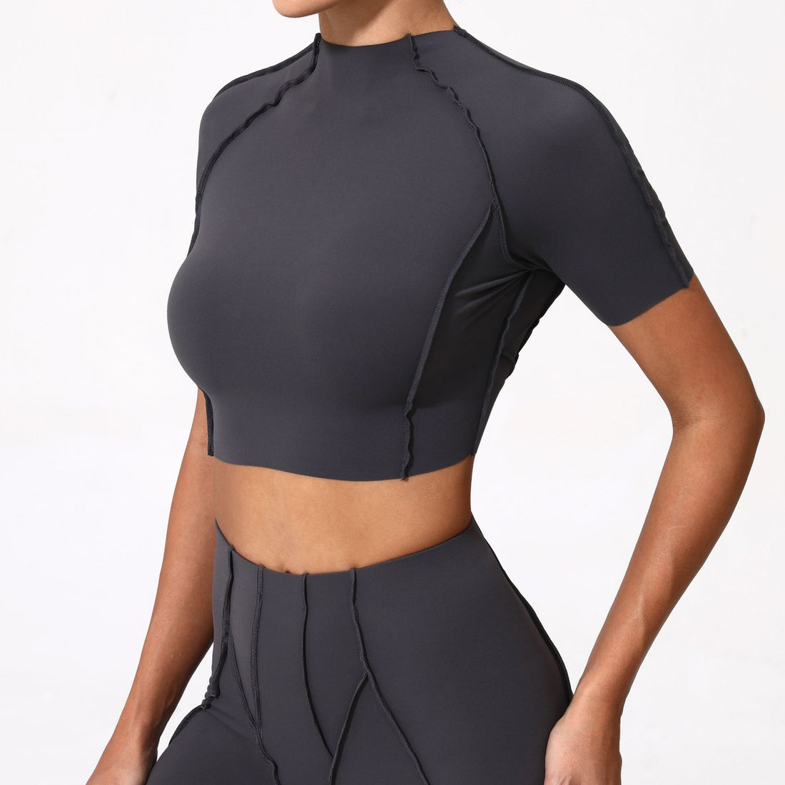 Womens Yoga Short Sleeve Top Without Chest Pad