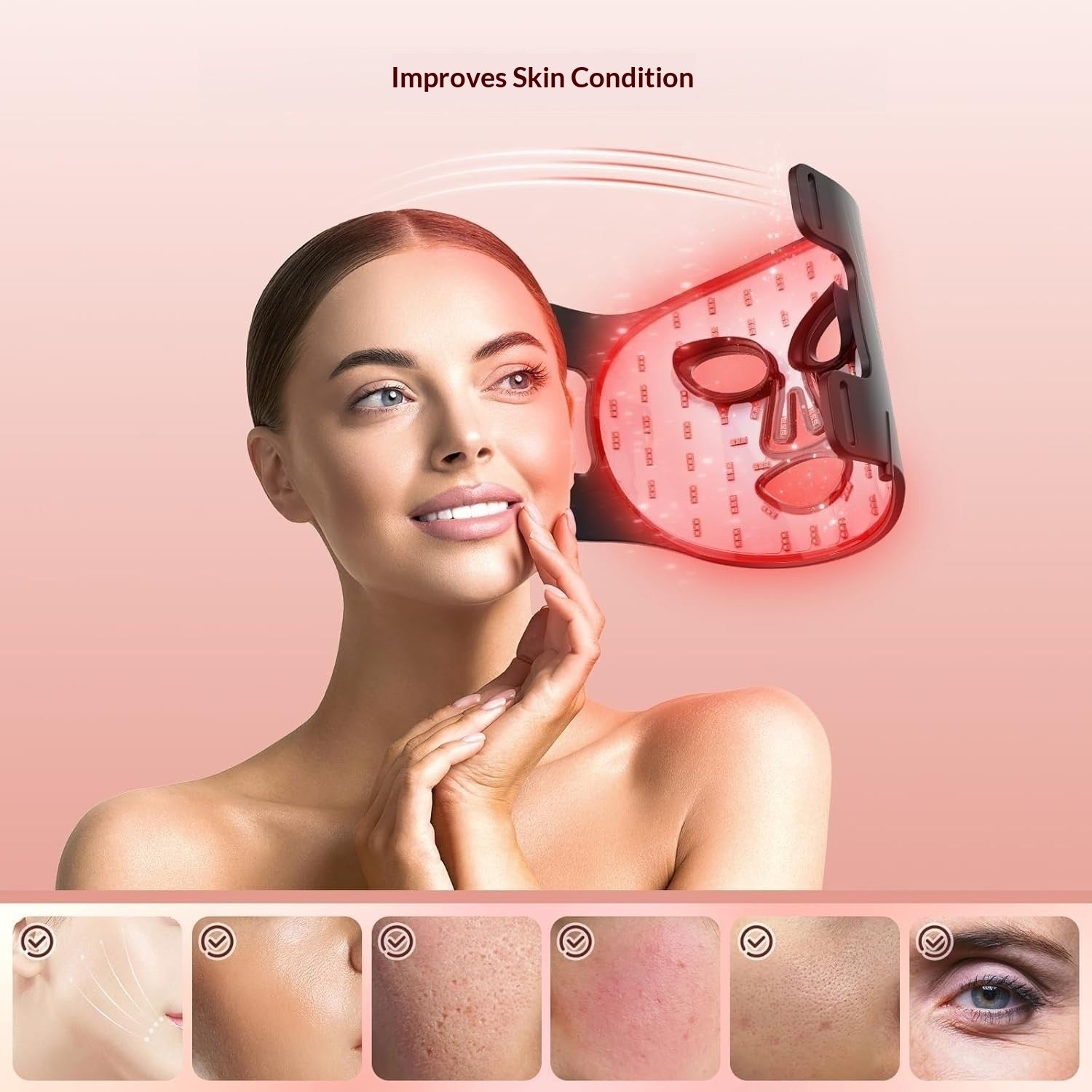 Silicone LED Red Light Facial Beauty Mask