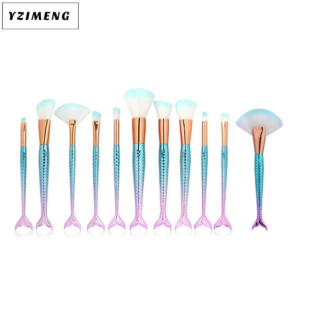 Mermaid Makeup Brush Set Beauty Tools Combination