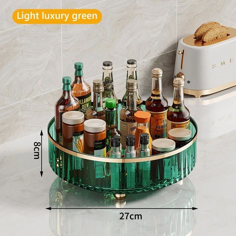 Rotating Luxury Cosmetic Organizer Transparent Perfume Skincare Storage Tray