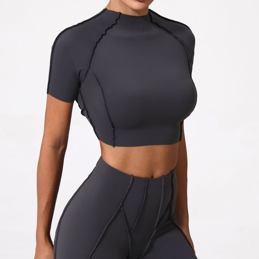 Womens Yoga Short Sleeve Top Without Chest Pad