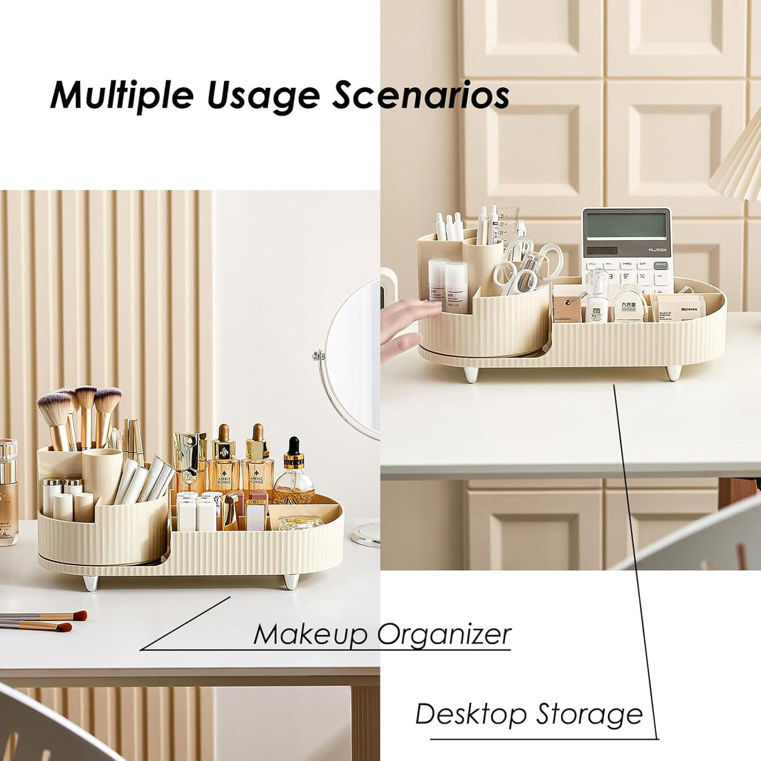Rotating Makeup Organizer Large Capacity Vanity Cosmetic Display Case