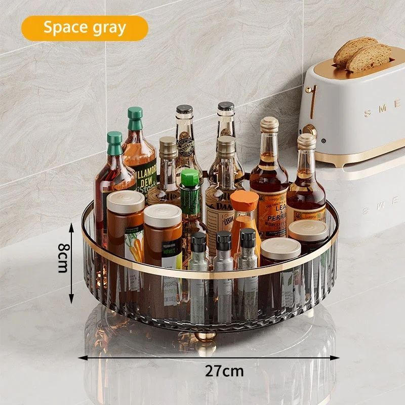 Rotating Luxury Cosmetic Organizer Transparent Perfume Skincare Storage Tray