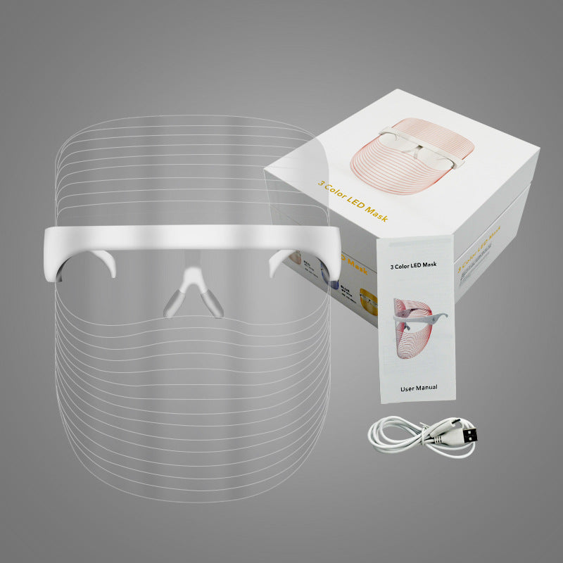 LED 3-Color Facial Beauty Mask Acne Removal Skin Rejuvenation
