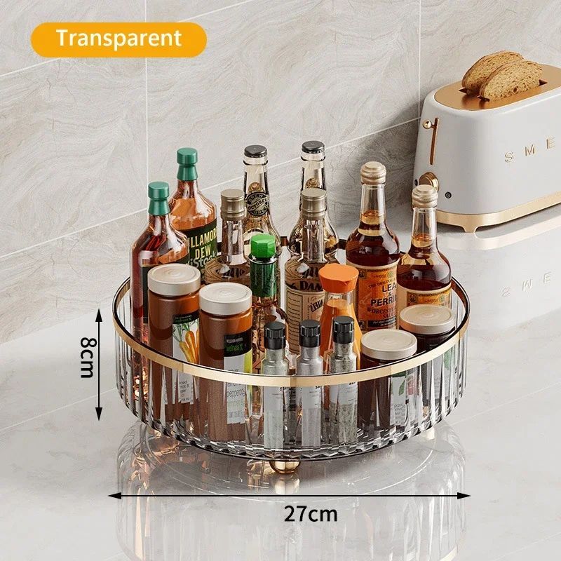 Rotating Luxury Cosmetic Organizer Transparent Perfume Skincare Storage Tray