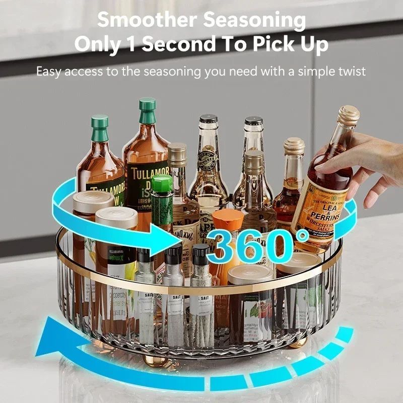 Rotating Luxury Cosmetic Organizer Transparent Perfume Skincare Storage Tray