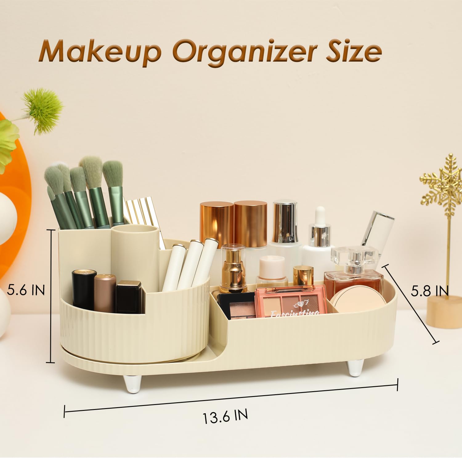 Rotating Makeup Organizer Large Capacity Vanity Cosmetic Display Case