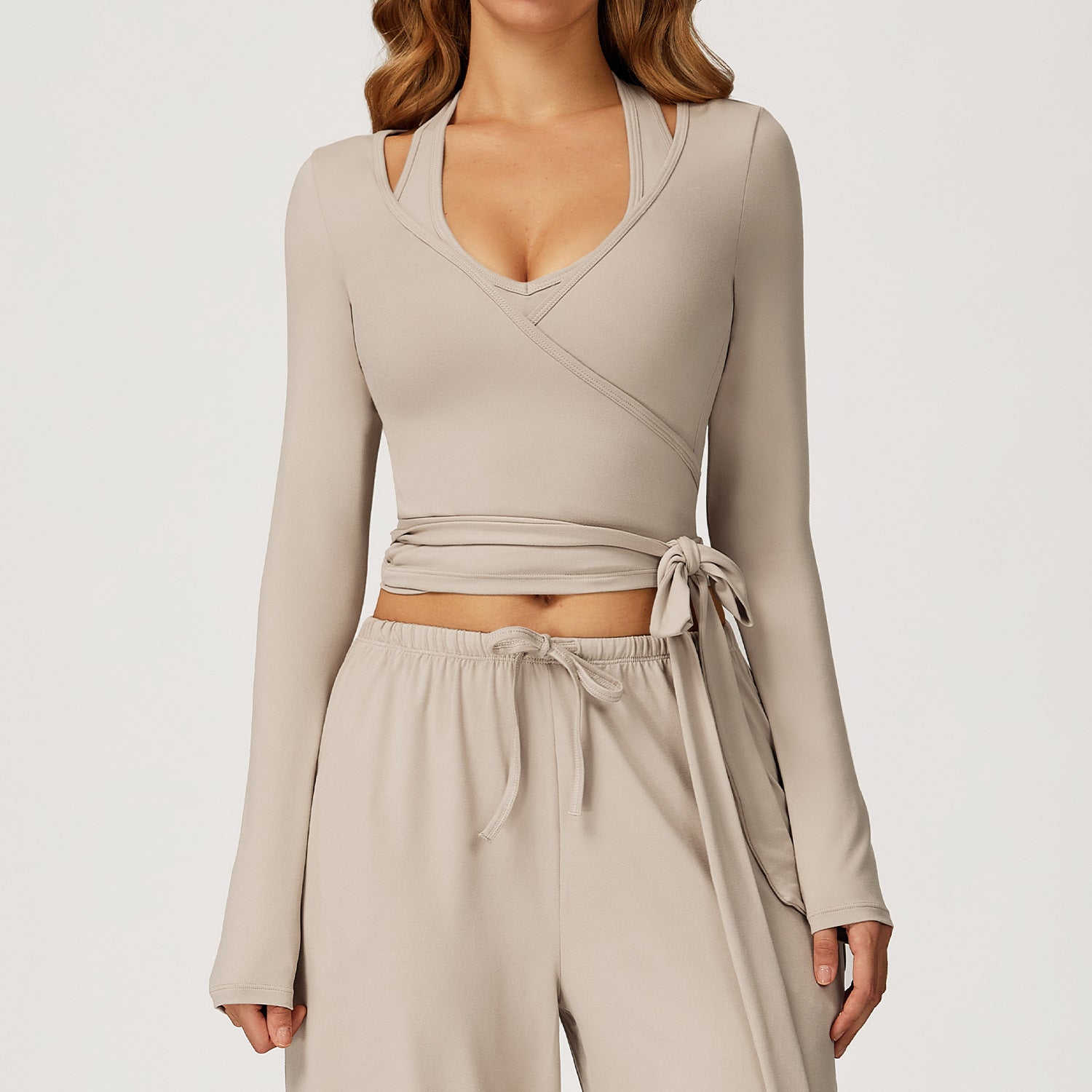Women Long Sleeve One Piece Yoga Jumpsuit Workout Outfit