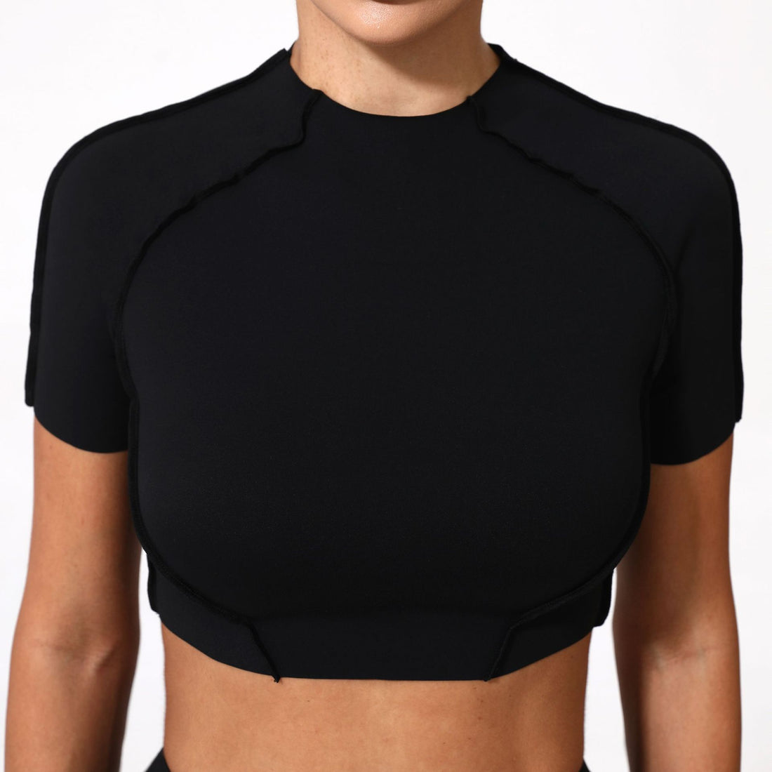 Womens Yoga Short Sleeve Top Without Chest Pad