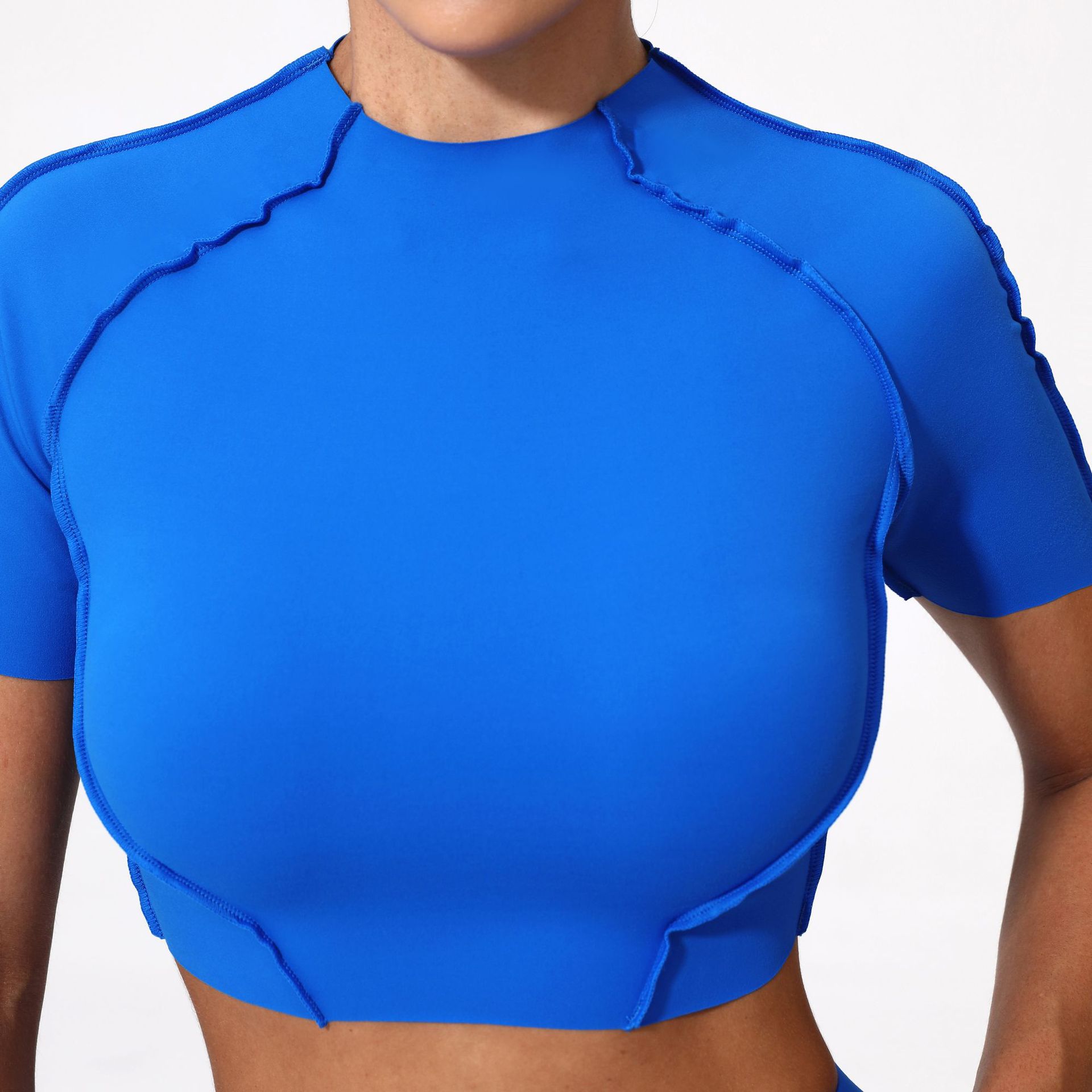 Womens Yoga Short Sleeve Top Without Chest Pad